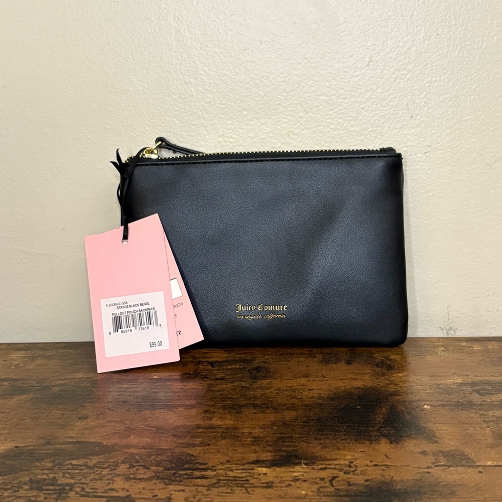 Juicy Couture Black Pouch Cosmetic Bag NWT - Picture 4 of 10